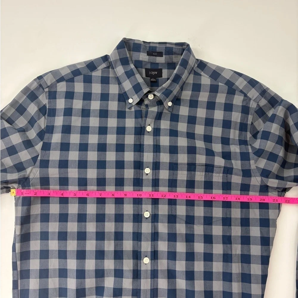 J. Crew Blue Checkered Men's button-down shirt